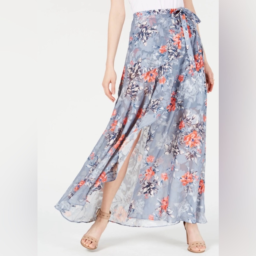 French Connection Sheer Floral Print Maxi Skirt